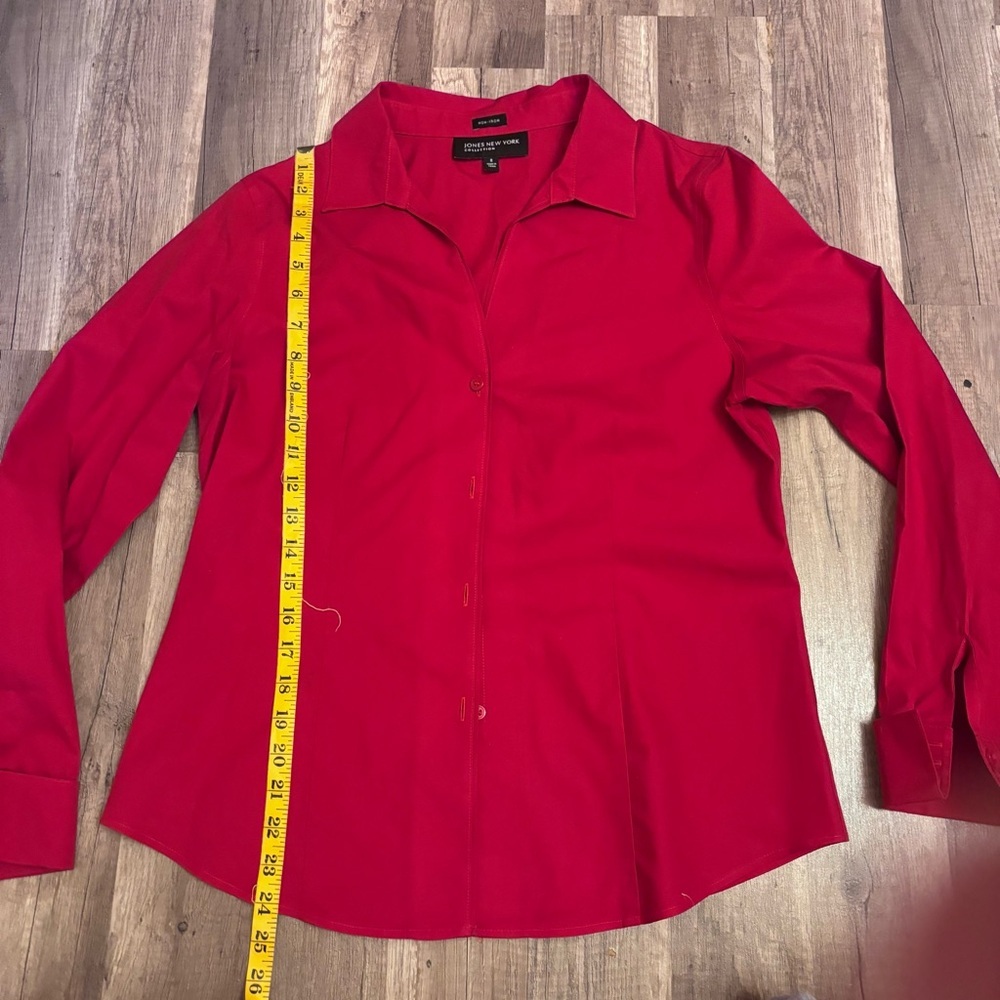 Jones New York Vibrant Red Button-Down Shirt - Picture 4 of 4
